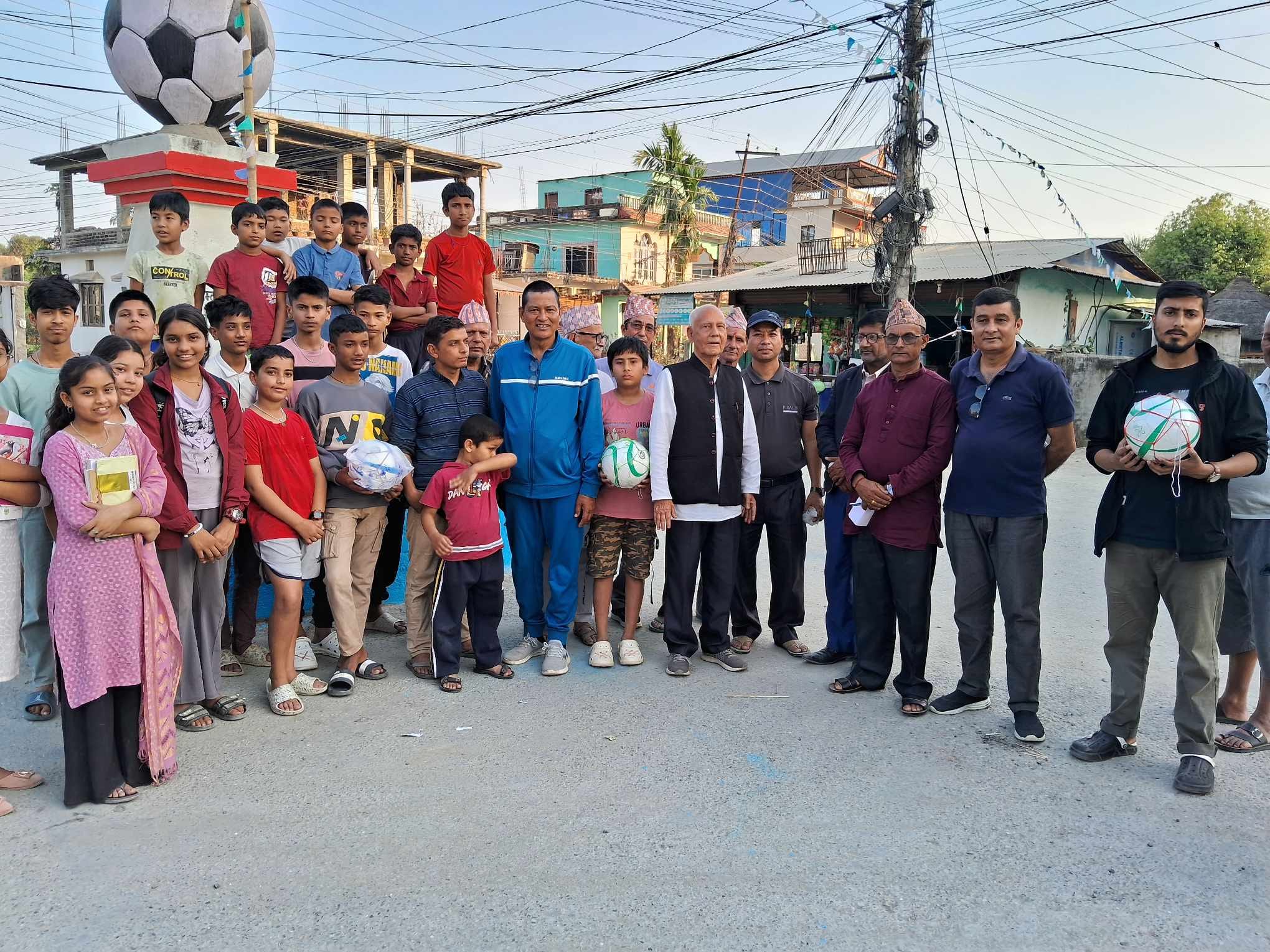 Football Distributed to Ramdhuni-3 Players with Support from KG Gelal Foundation
